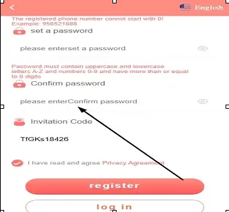 confirm password